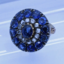 Antique Victorian Ring Natural Sapphires Diamonds 18k Gold w Appraisal (6684)
