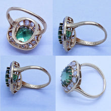 Antique Chaumet Paris Ring 18k Gold Diamonds Tourmaline c1900 w Appraisal (6698)