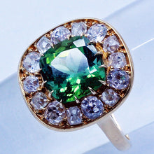 Antique Chaumet Paris Ring 18k Gold Diamonds Tourmaline c1900 w Appraisal (6698)