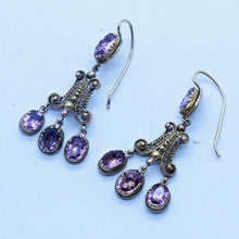 Antique Georgian Earrings 15ct Gold Pink Topaz Girandole Cannetille Dangle (6713)