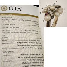 Antique Vintage Art Deco Ring Diamond Ruby Natural Pearls GIA certif Gold(6704)