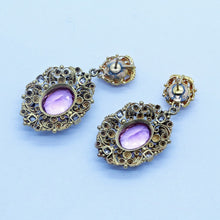 Antique Victorian Earrings Cannetille Pink Topaz Diamonds Gold w Appraisal (6726