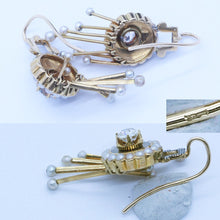 Antique Victorian Earrings Diamonds Pearls Enamel 18k Gold w Appraisal (6756)