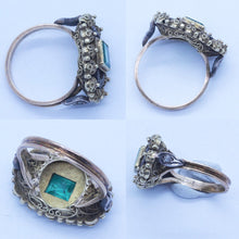 Lucien Falize Antique Victorian Ring 18k Gold Silver Emerald Diamonds (6722)