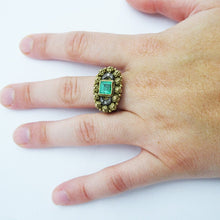 Lucien Falize Antique Victorian Ring 18k Gold Silver Emerald Diamonds (6722)