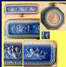 Antique Gold Wedgwood Jasper Tricolor Plaque Brooch (4483)