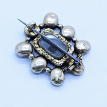 Antique Georgian Brooch Gold Garnet Crystal English Memorial  (6749)