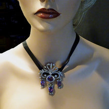 Georgian Brooch Detachable Pendant Earrings Diamond Amethyst Gold Set (6755