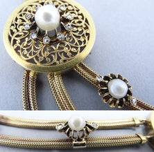 Antique Victorian Necklace Gold Natural Pearls Diamonds French w Appraisal (5841