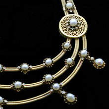 Antique Victorian Necklace Gold Natural Pearls Diamonds French w Appraisal (5841