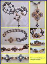 Antique Edwardian Necklace Removable Pendant Sapphires Pearls 15K Gold (4203)