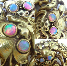 Wiese Brooch 18k Gold Opal Chinese Dragon French  Antique Victorian (5808)