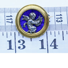 Fannière Frères Antique Brooch 18k Gold Silver Enamel Cherub Original Box (6788)