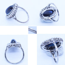 Antique Art Deco Ring Platinum Cab Sapphire Diamonds France w Appraisal (6794)