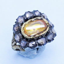 Antique Man's Ring yellow Sapphire Diamond Gold Unisex Appraisal India (6808