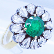 Vintage Ring 22k Gold Emerald Diamonds Mid1900s Golconda India w Appraisal (6818