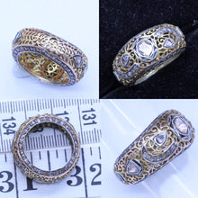Vintage Ring Gold Silver Diamonds Openwork Unisex Man Woman India c1960s (6821)