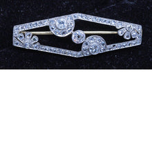 Antique Art Deco Brooch Platinum Gold Diamonds w Appraisal (6839)
