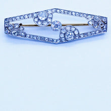 Antique Art Deco Brooch Platinum Gold Diamonds w Appraisal (6839)