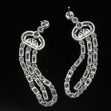 Vintage Earrings 4.50ct Diamonds Platinum Long Ear Pendants w Appraisal  (5578)