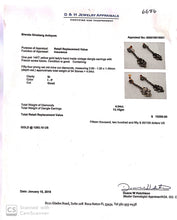 Antique Georgian Victorian Earrings Diamonds Gold Silver Long w Appraisal (6686)