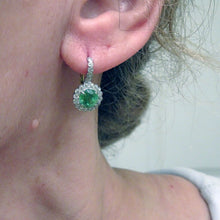 Vintage Earrings 2.62ct Demantoid Garnet Diamonds Platinum Gold Appraisal (6774)