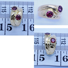 Vintage double gypsy ring 18k Gold Pink Tourmaline French Unisex Wedding (6782)