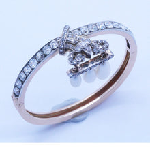 Antique Victorian Bangle Gold Diamonds Natural Pearls w Certificate (6786)