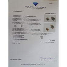 Vintage Pair Turtle Brooches 18k Gold Diamonds Green Garnets w Appraisal (6836)