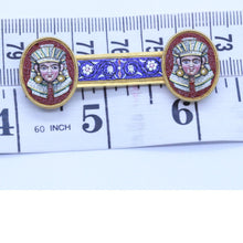 Victorian Egyptian Revival Micromosaic Brooch 18k Gold Pharaoh Unisex (6840)