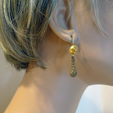 Antique Victorian Earrings 14k Gold Filigree Day Night Possibly Russian (6847)