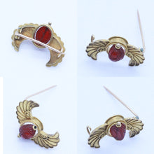 Antique Egyptian Revival Scarab Brooch Gold Carnelian Swivels Victorian (6849)