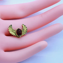 Antique Egyptian Revival Scarab Brooch Gold Carnelian Swivels Victorian (6849)