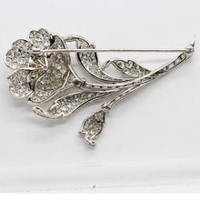 Antique Art Deco Brooch Yellow & White Diamonds Platinum w Certificate (5207)