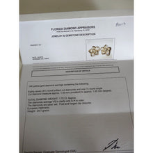 Vintage Modernist Earrings Gold 1.75ct VS Diamonds Ear Clips w Appraisal (6013)