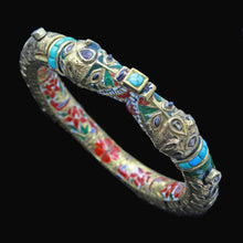 Antique Mughal Bangle Bracelet Gold Enamel Gems Crocodile Georgian (4929