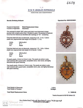 Antique Pendant Brooch 18k Gold Pearls Diamond Heart Romantic w Appraisal (6658)