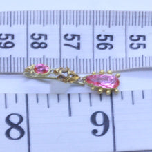 Antique Georgian Earrings Dangle 15ct Gold Pink Topaz C1800 England (6855)
