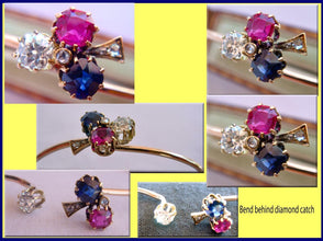 Antique Bracelet Diamonds Ruby Sapphire Gold Carlo Guiliano Box Appraisal (3483)