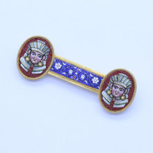 Victorian Egyptian Revival Micromosaic Brooch 18k Gold Pharaoh Unisex (6840)