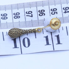 Antique Victorian Earrings 14k Gold Filigree Day Night Possibly Russian (6847)