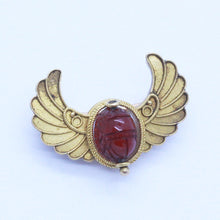 Antique Egyptian Revival Scarab Brooch Gold Carnelian Swivels Victorian (6849)