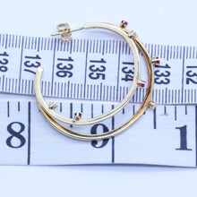 Vintage Tiffany and Co Hoop Earrings 18k Gold Rubies Diamonds c1995  (6875)