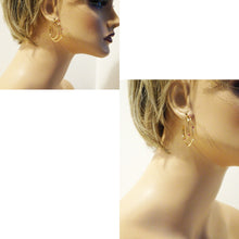 Vintage Tiffany and Co Hoop Earrings 18k Gold Rubies Diamonds c1995  (6875)