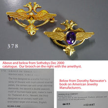 Carter, Gough & Co Antique Nouveau Brooch Pendant Gold Amethyst Peacocks (6511)