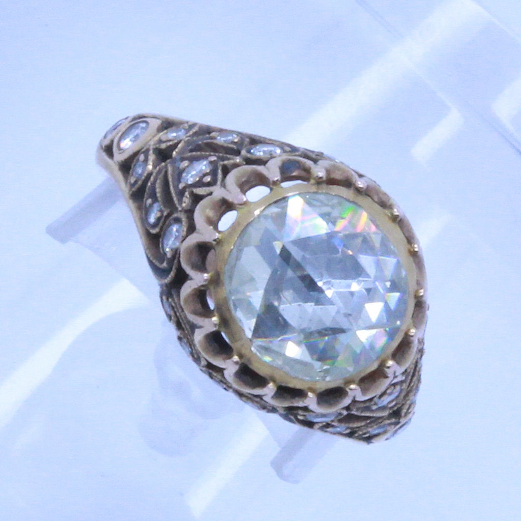 Antique Ring Rose Cut Diamond 2.48ct 14k Gold Engagement Ring w Appraisal (6881)