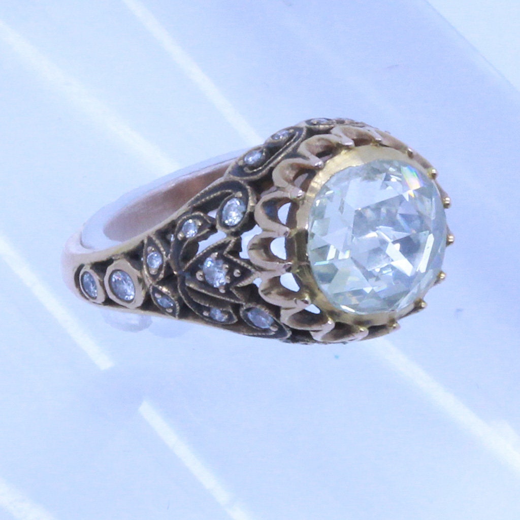 Antique Ring Rose Cut Diamond 2.48ct 14k Gold Engagement Ring w Appraisal (6881)