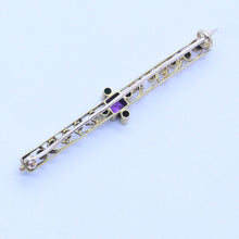 Antique Etruscan Revival Brooch Gold Demantoid Garnets Amethyst Unisex (6851)