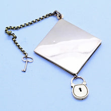 Antique Georgian Picture Locket Pendant Fob w Lock, Key 18k Gold Unisex