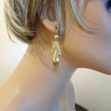Antique Victorian Earrings 15ct Gold Engraving Tassels Filigree Granulation(6889)